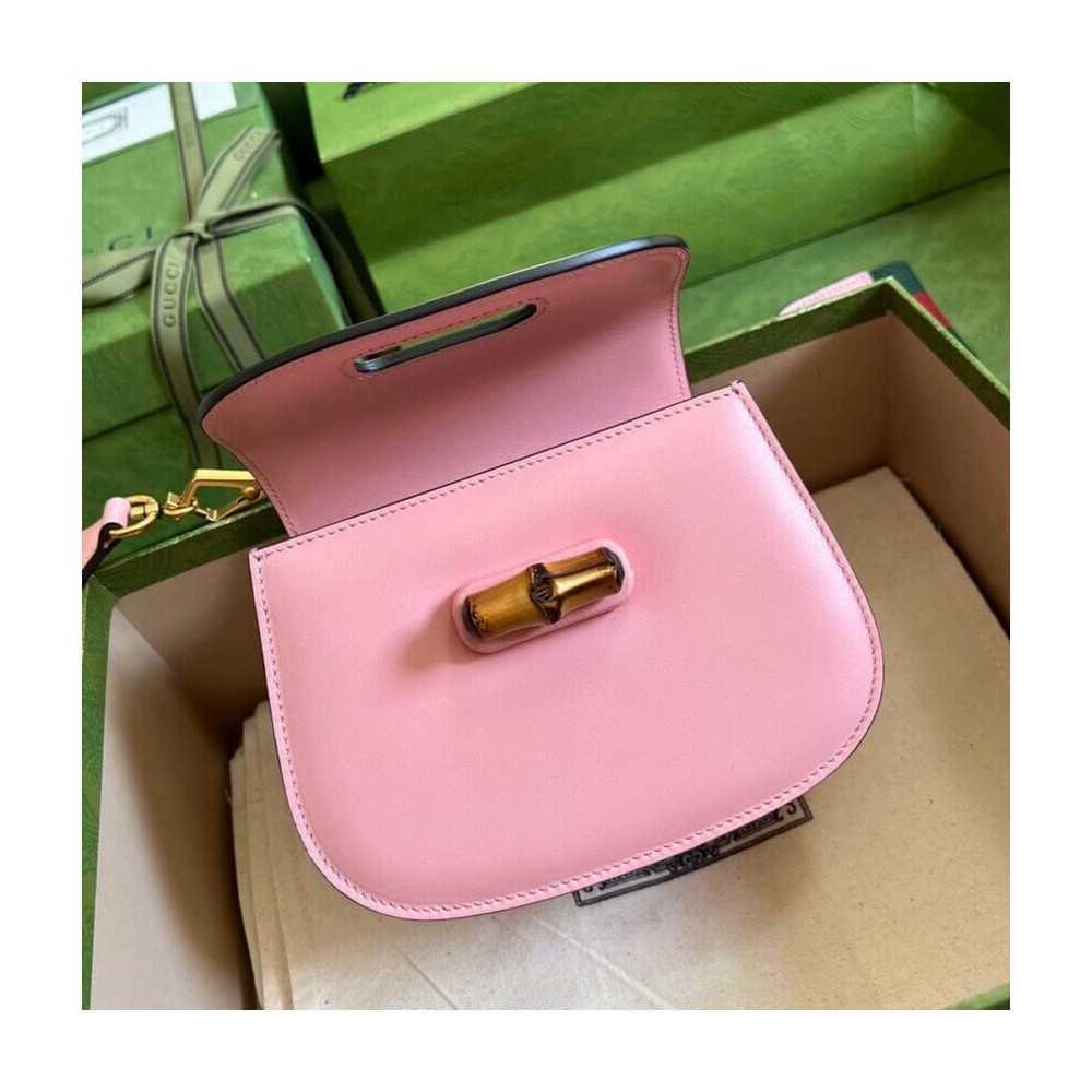 Gucci Mini Top Handle Bag with Bamboo Pink