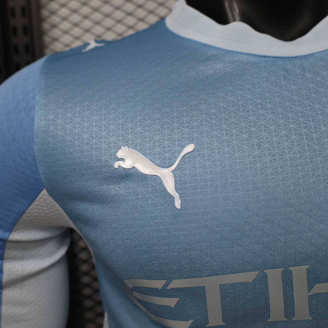 2026/27 Premier League Manchester City Team Home Football Jersey Player Version Long Sleeves - JerseyFun