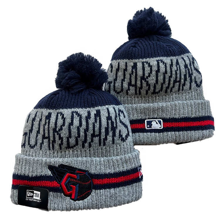 Cleveland Guardians  Repeat Cuffed Knit Hat with Pom