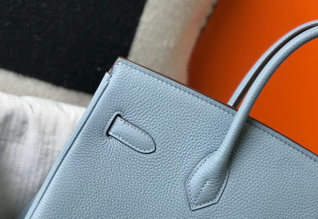 Hermes Birkin 35Cm Sky Blue Togo Leather Gold Hardware