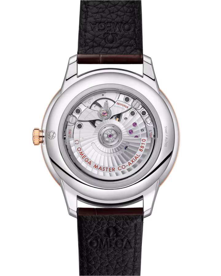 Omega De Ville Prestige 41 mm Linen Dial Stainless Steel and Sedna™ 18k Rose Gold Strap 434.23.41.21.09.001