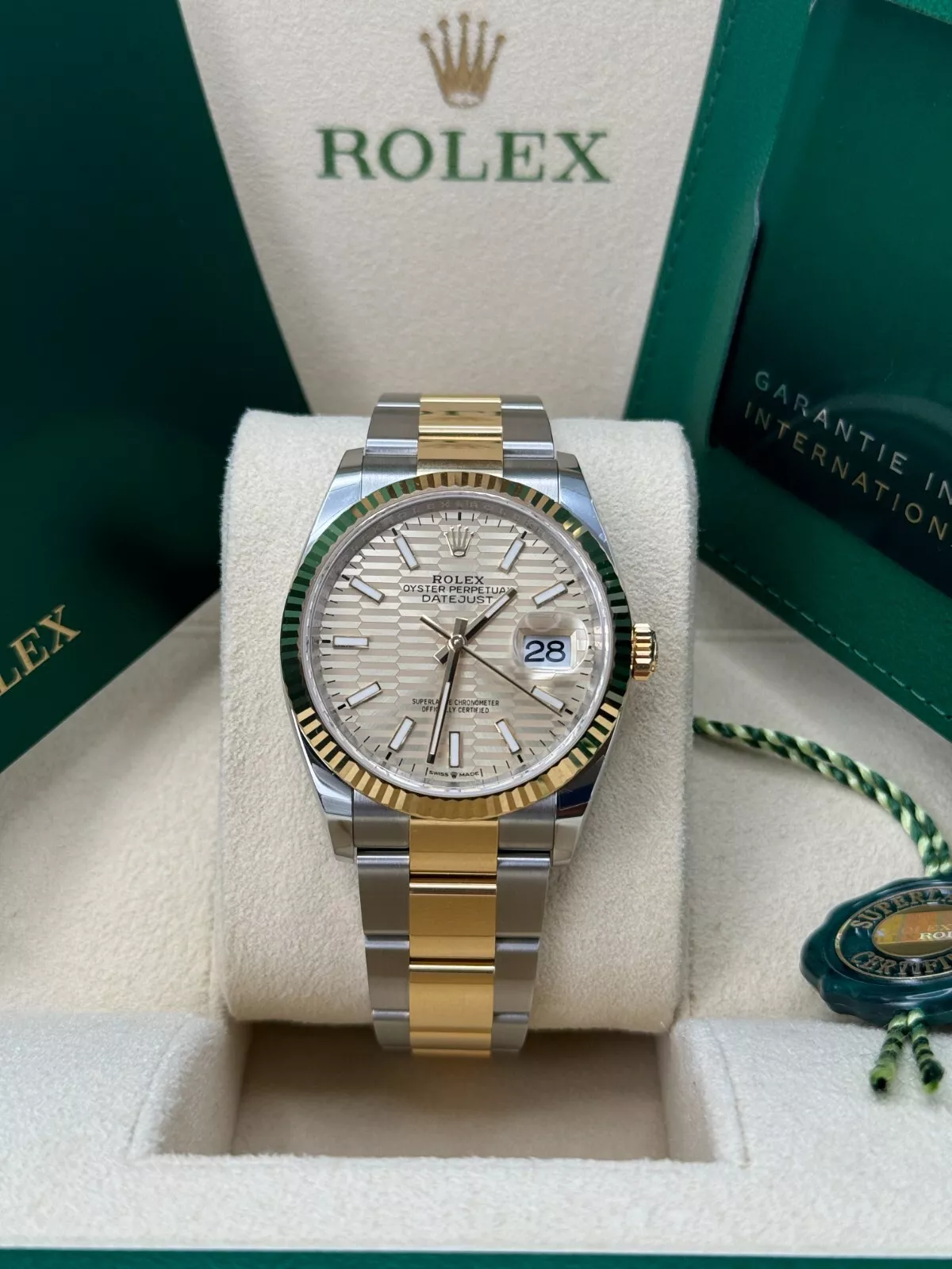 【Super Clone】RLX  Datejust 36mm 126233-0040 Golden Fluted Motif 36mm Dial Oyster Bracelet