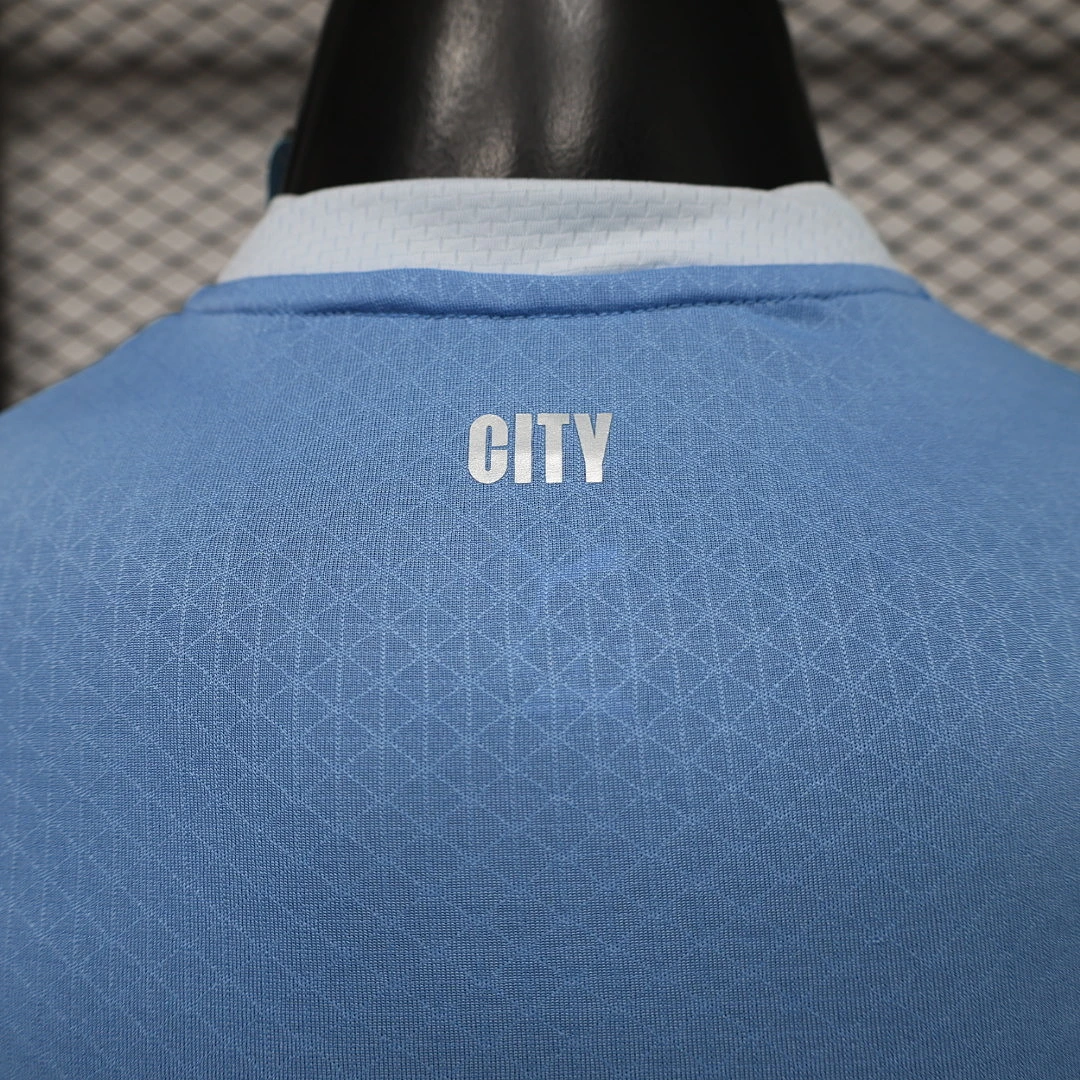 2026/27 Premier League Manchester City Team Home Football Jersey Player Version Long Sleeves - JerseyFun