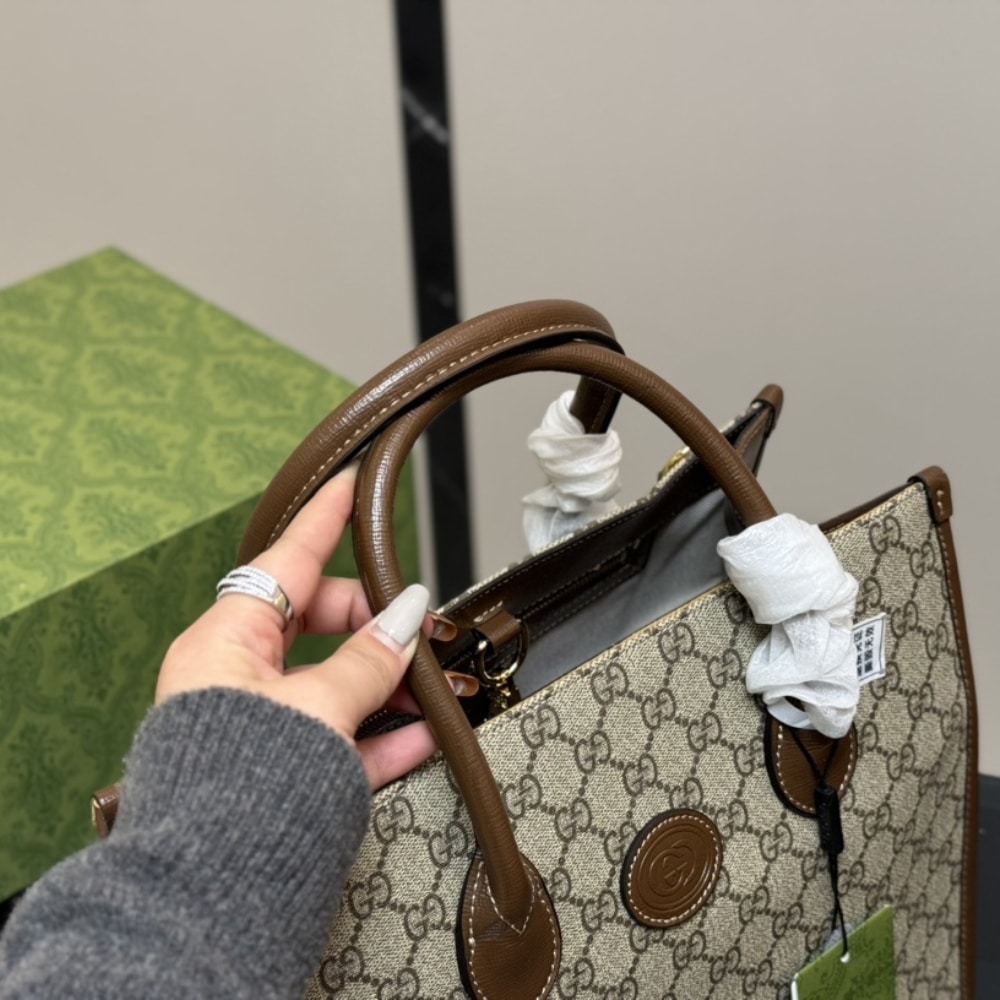 Gucci GG Small Tote Bag Beige Ebony 31Cm ‎‎659983 92TCG 8563
