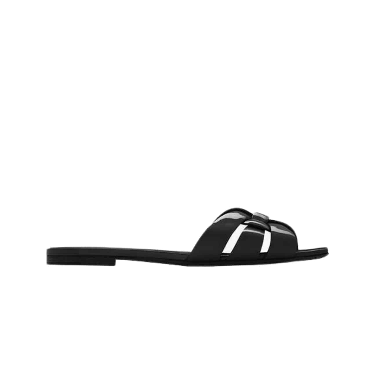 Saint Laurent Tribute Mules In Patent Leather Black 571952B8I001000