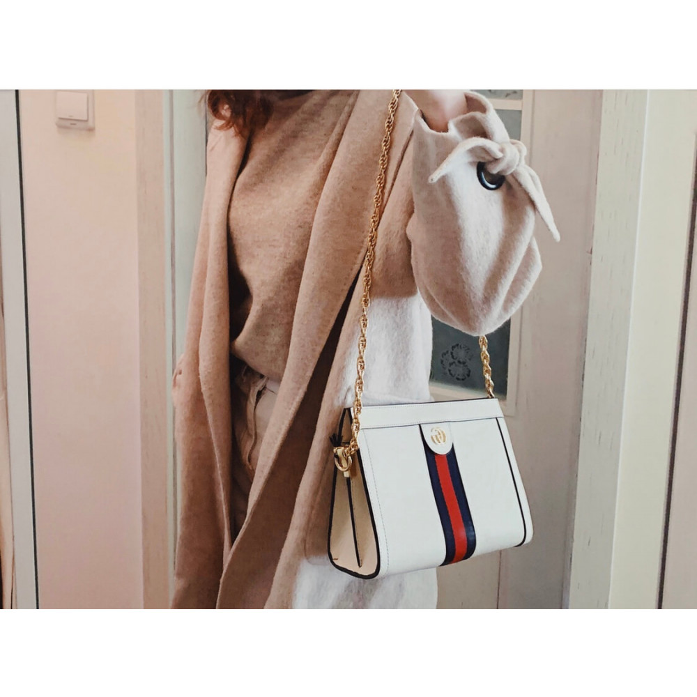 Gucci Ophidia Small Shoulder Bag in White Leather