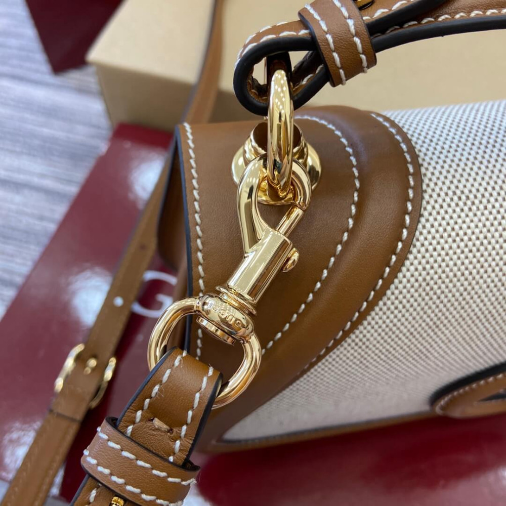 Gucci Blondie Small Top Handle Bag cotton linen canvas