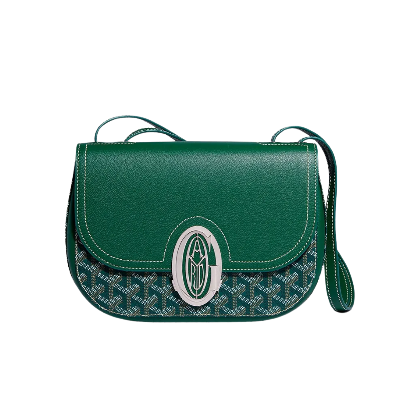 Goyard 233 Bag 25 Cm Green Calfskin And Goyardine Canvas 25cm