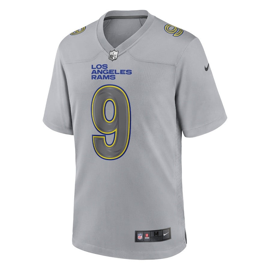 Matthew Stafford 9 Los Angeles Rams Atmosphere Fashion Game Jersey - Gray