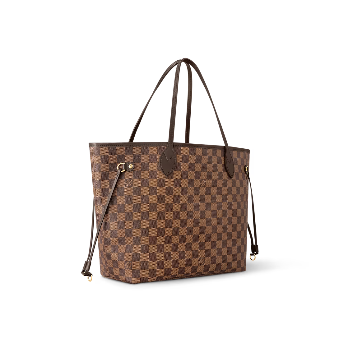 Louis Vuitton Neverfull MM Tote Bag Damier Ebene Cerise Red 31cm N40599