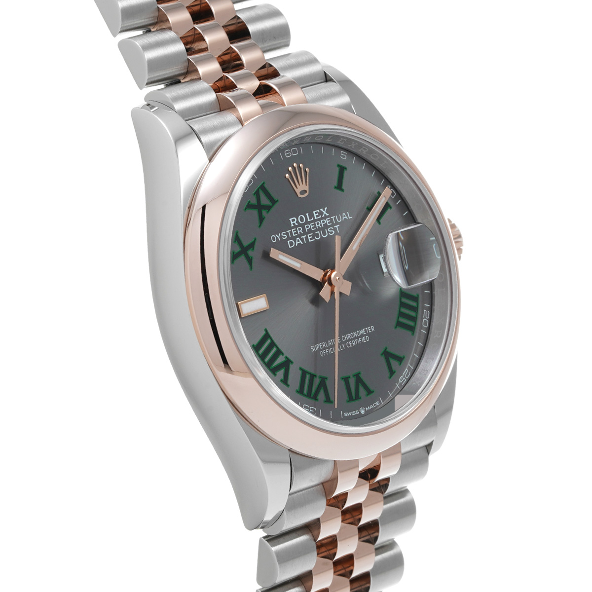 [Superclone] Rolex Datejust 36mm Slate Dial Everose Smooth Jubilee 126201