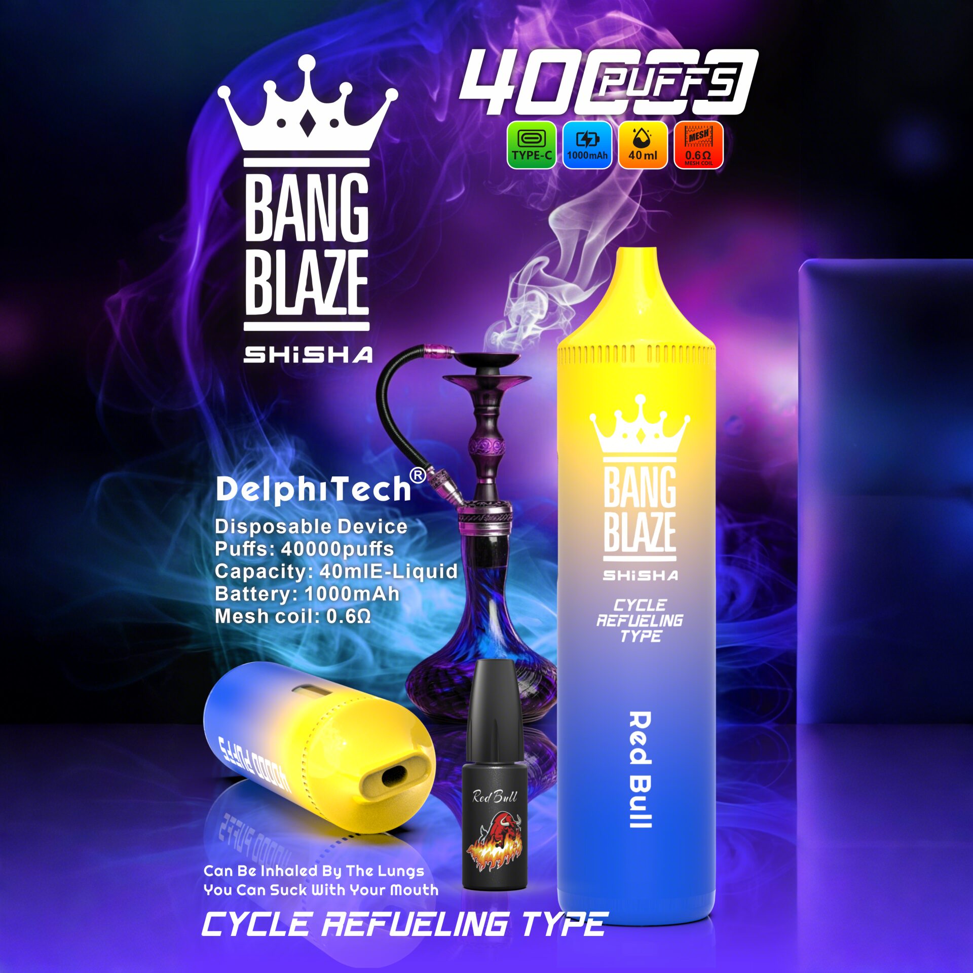 Bang Blaze 40K Riginal Refillable Oil Vape(3 pieces)