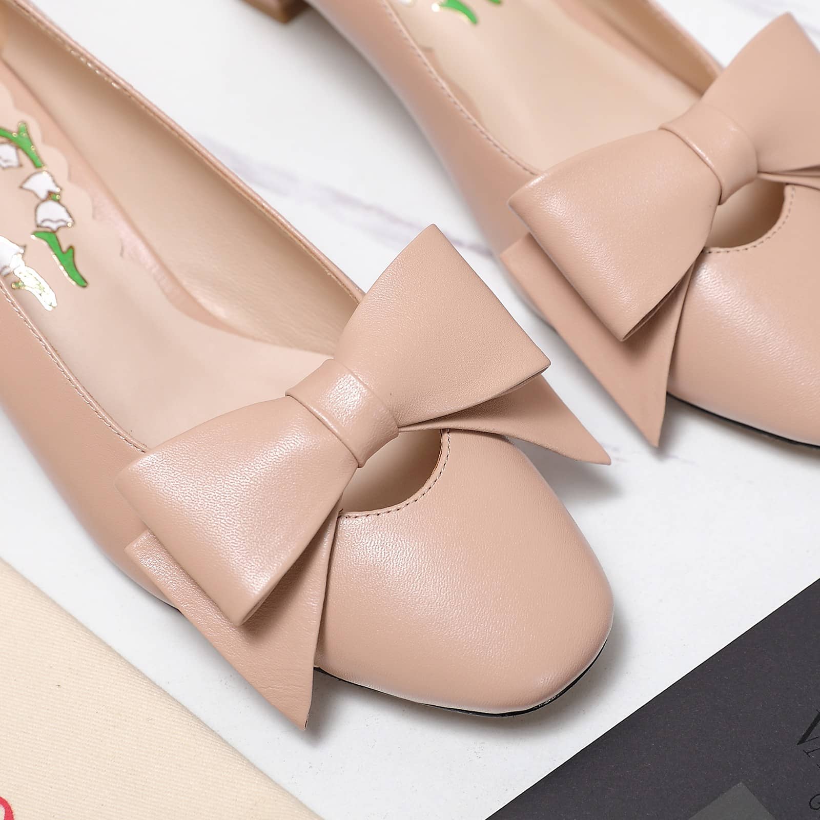 Valentino Bowow Pumps In Kidskin Water Rose 6W2S0Lb5Ddt W34