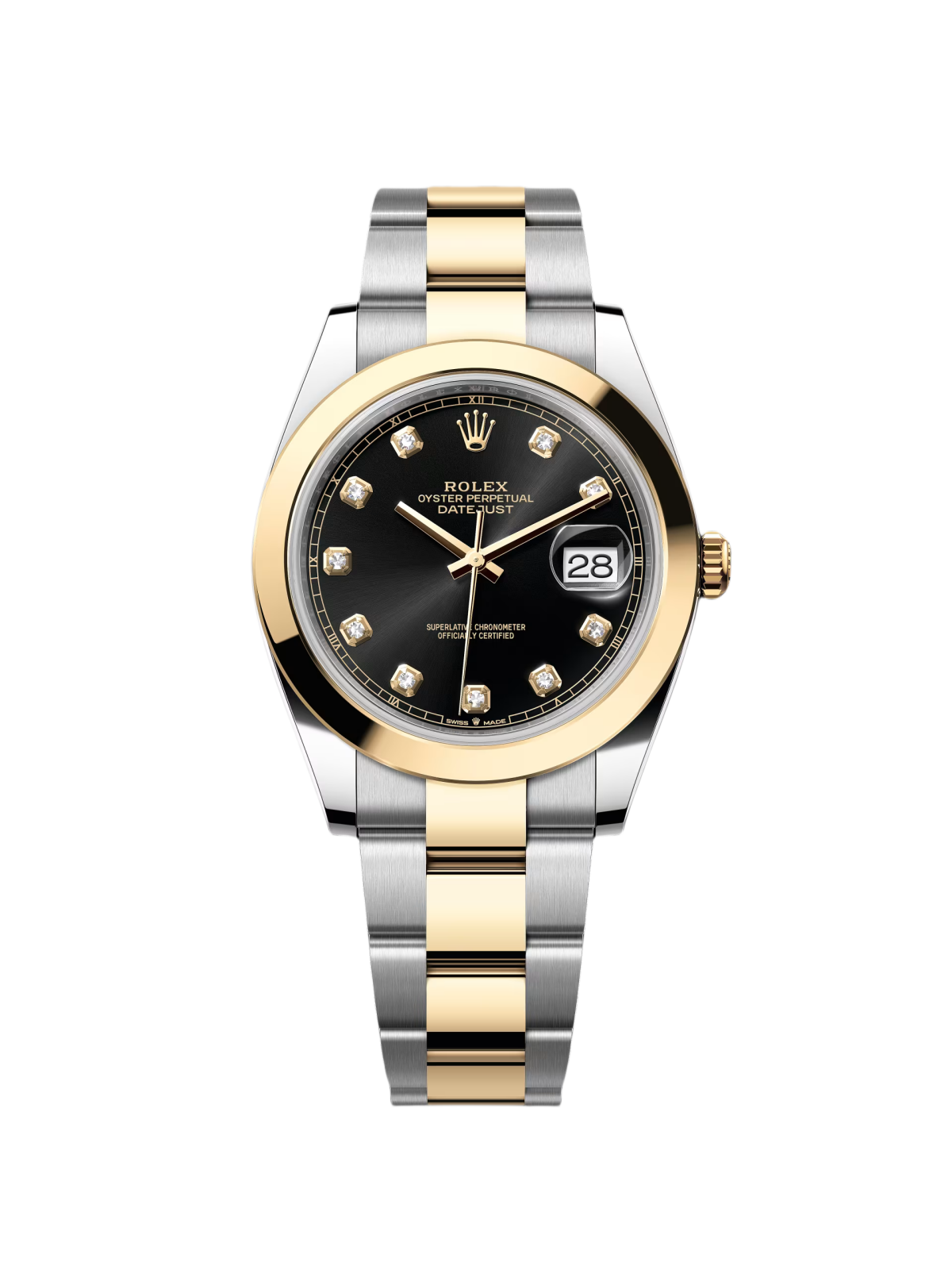 Rolex Datejust 41mm 126303 Black Diamond Oyster Steel and Yellow Gold Mens Watch