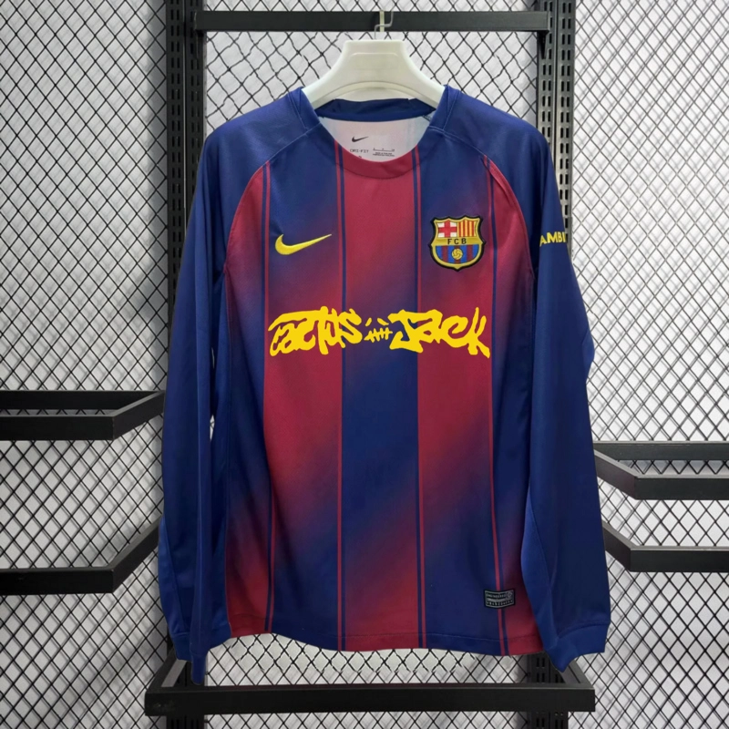 2025-26 Barcelona Long sleeve Travis Scott to feature on the Clásico jersey in conjunction with Spotify Football jersey