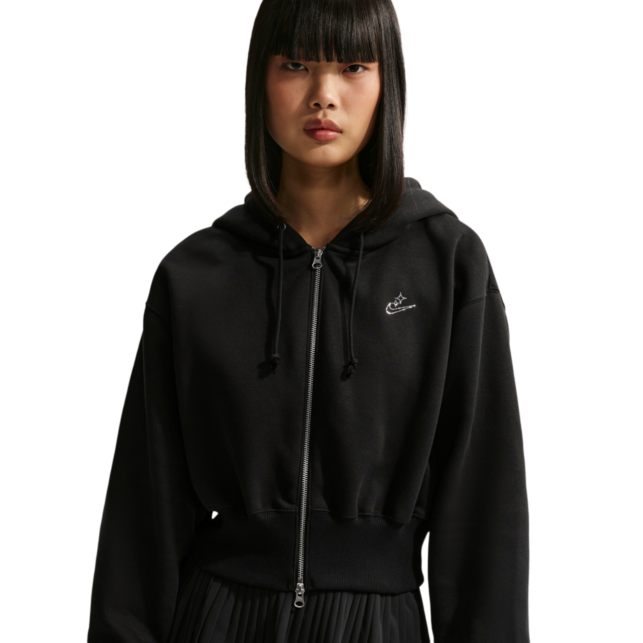 Nike NSW Phoenix Fleece Bling Crop Full-Zip Hoodie
