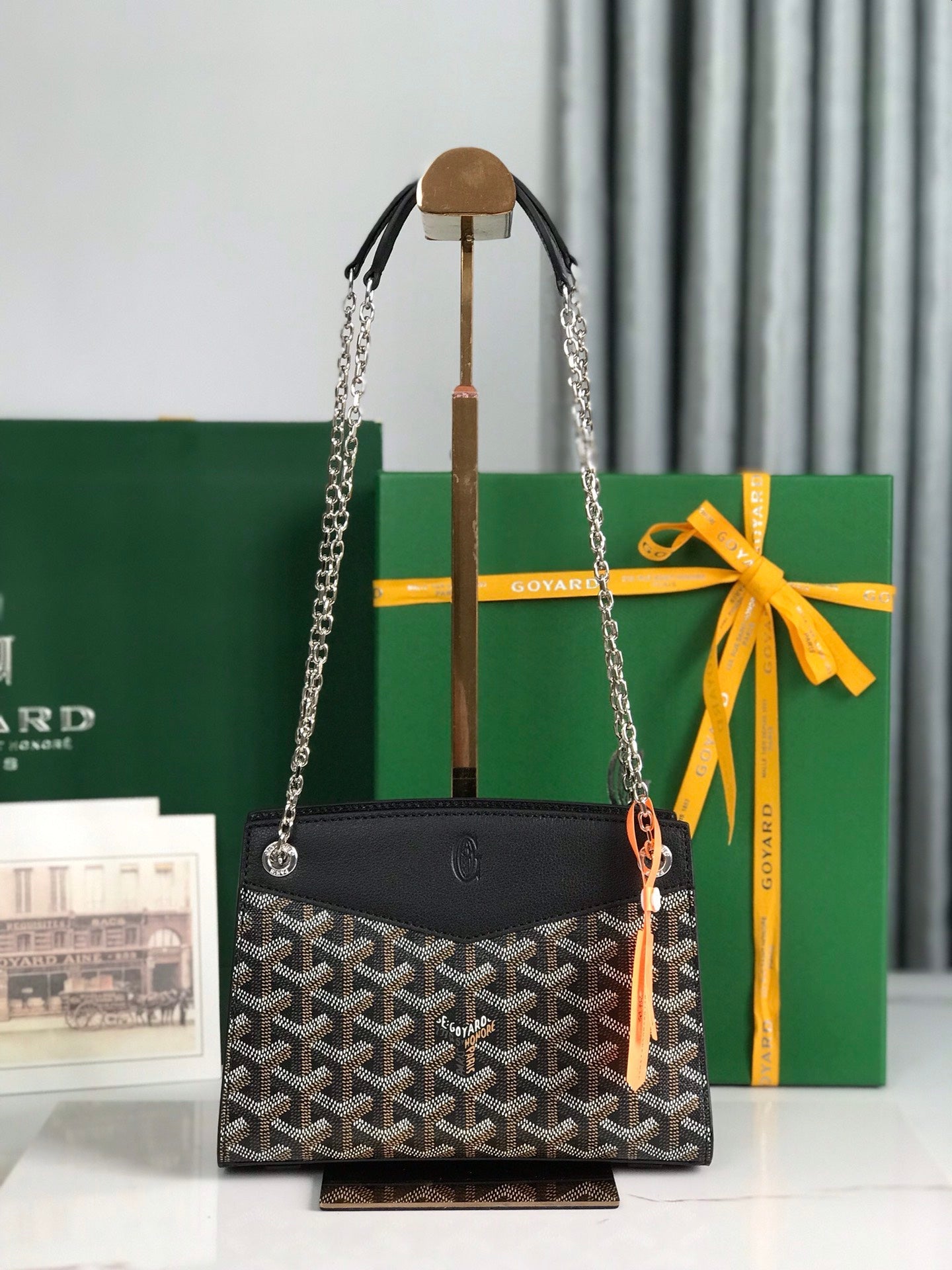 Goyard Rouette Structuré Mini Bag 21 Cm Black Goyardine Canvas And Calfskin