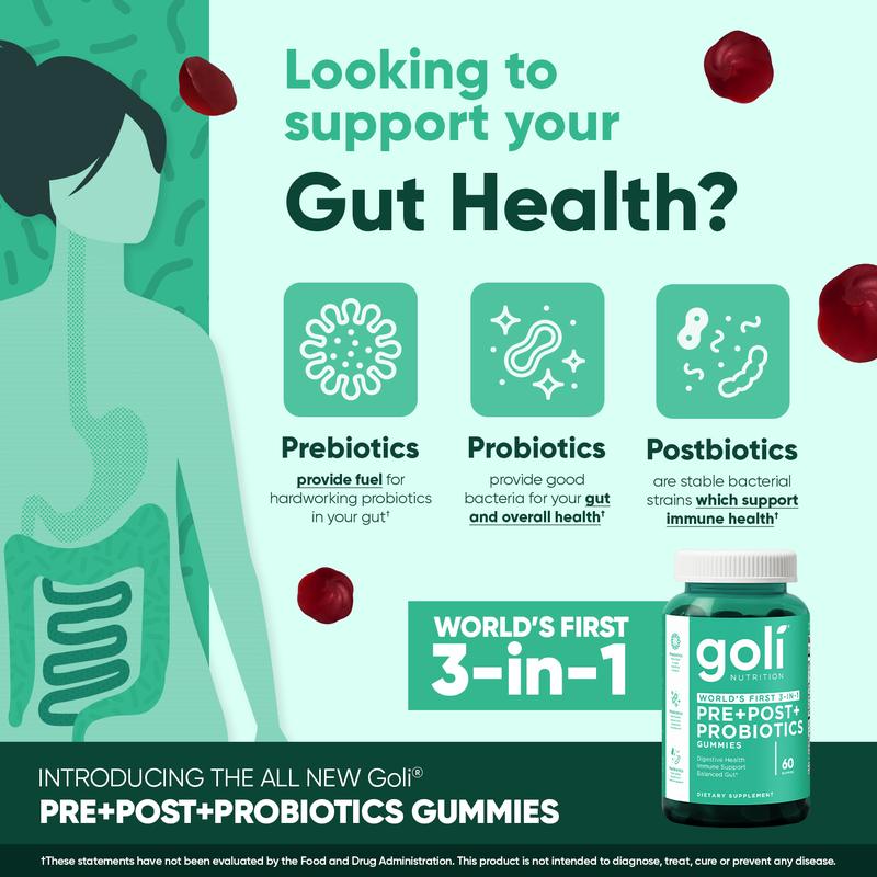 3 Bottles of Goli Ashwagandha & Vitamin D Gummy - Mixed Berry, KSM-66, Vegan, Plant Based, Non-GMO, Gluten & Gelatin Free