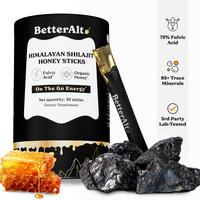 BetterAlt GOLD+ Shilajit Honey Sticks | Lab-Tested for Purity | Shilajit, Honey & Saffron | 85 Minerals & 75% Fulvic Acid for Energy & Stamina | 30N