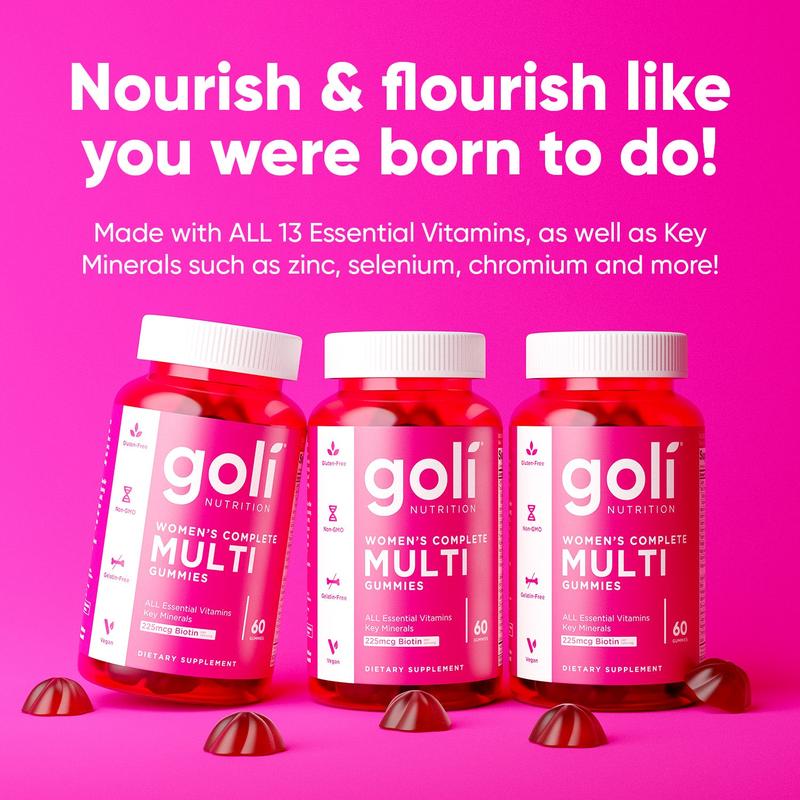 Women's Complete Multi Gummies 2-Pack: All 13 Essential Vitamins, All B Vitamins, Vitamin C, A, D, E, K, Zinc, Biotin and more. Healthy Hair, Skin & Nails, Eyes, Immune, Brain & Nervous system, Heart Health. Gluten-Free, Vegan, Non-GMO, and Gelatin-F