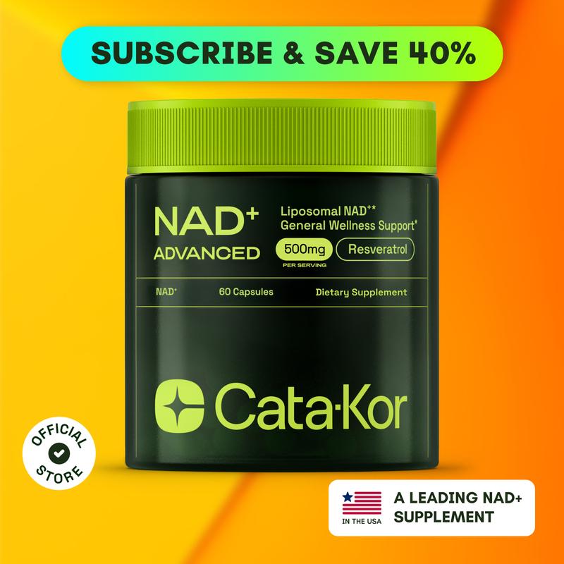 Cata-Kor NAD+ Advanced - NAD+ Supplement for Energy & Healthy Aging - 500mg per Serving - 60 Count (30 Day Supply) - Previously known as Reus Research NR 900