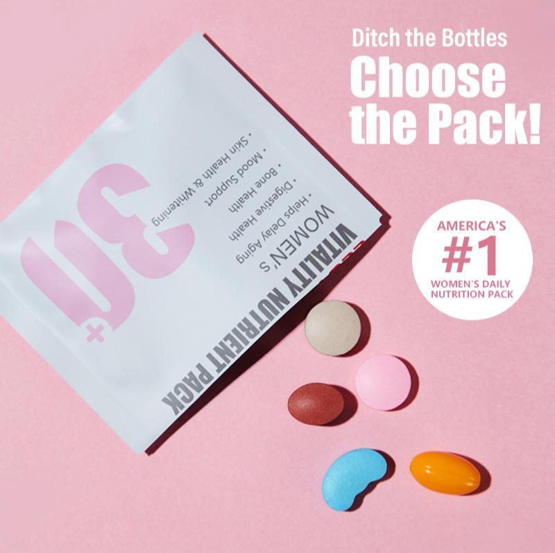 ECOV Vitality Nutrient Pack Mujeres 30+ | 15 en 1 Multivitamínico con Niacinamida, Vitamina C, Complejo B y NAD+ | Energía, Piel e Inmunidad | Orgánico, sin Gluten ni OGM | Antienvejecimiento, Digestión, Huesos y Salud de la Piel - Fitness