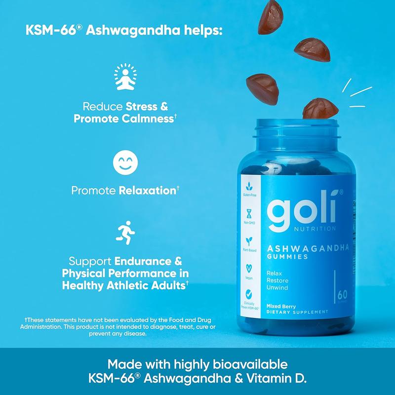 3 Bottles of Goli Best Seller Bundle: Ashwagandha KSM-66, Apple Cider Vinegar, Matcha Mind supplement with Cognizin, Vitamins D2 and B12