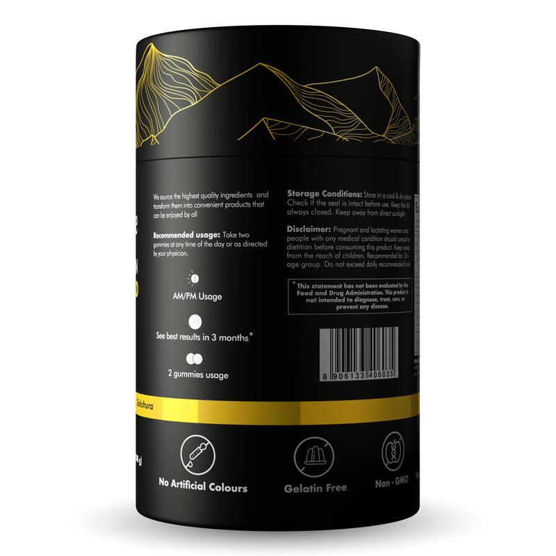 Be Bodywise by Root Labs Pure Himalayan Shilajit Gummies | 3000mg with KSM-66 Ashwagandha, Gokshura, Fulvic Acid & 85+ Trace Minerals | No Added Sugar | Non-GMO | For Men & Women | 60 Vegan Gummies | Natural Strength, Focus & Stamina Support