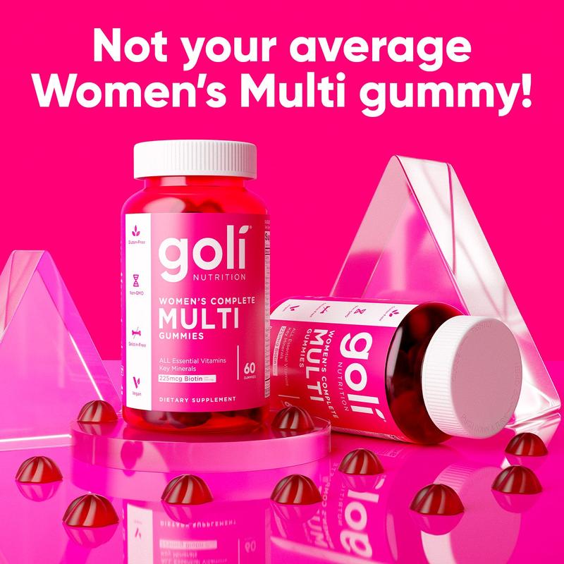 Women's Complete Multi Gummies 2-Pack: All 13 Essential Vitamins, All B Vitamins, Vitamin C, A, D, E, K, Zinc, Biotin and more. Healthy Hair, Skin & Nails, Eyes, Immune, Brain & Nervous system, Heart Health. Gluten-Free, Vegan, Non-GMO, and Gelatin-F