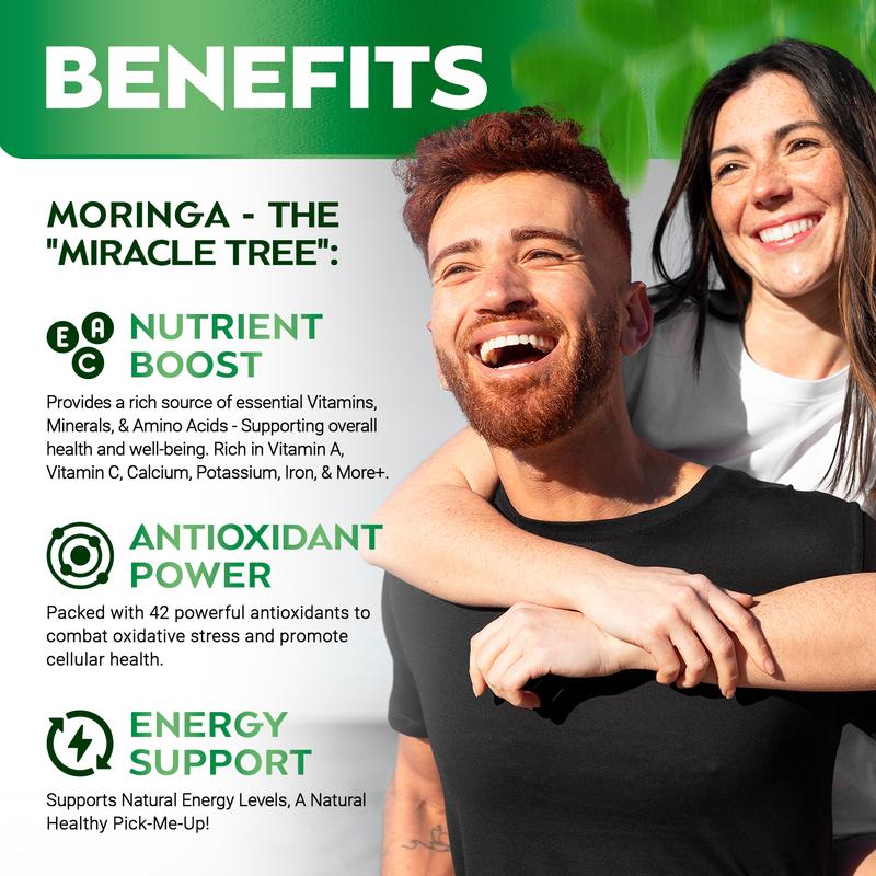 2 x Rosabella Moringa Capsules (800mg) for Immune Support, Gut Health & Vitamins
