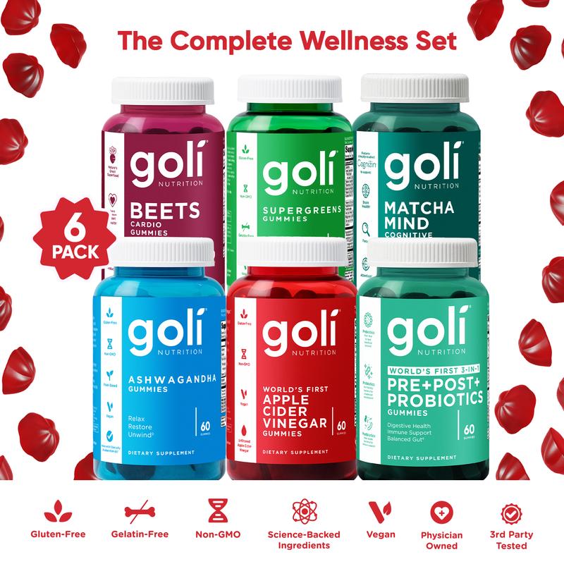 3 Bottles of Goli Ashwagandha & Vitamin D Gummy - Mixed Berry, KSM-66, Vegan, Plant Based, Non-GMO, Gluten & Gelatin Free
