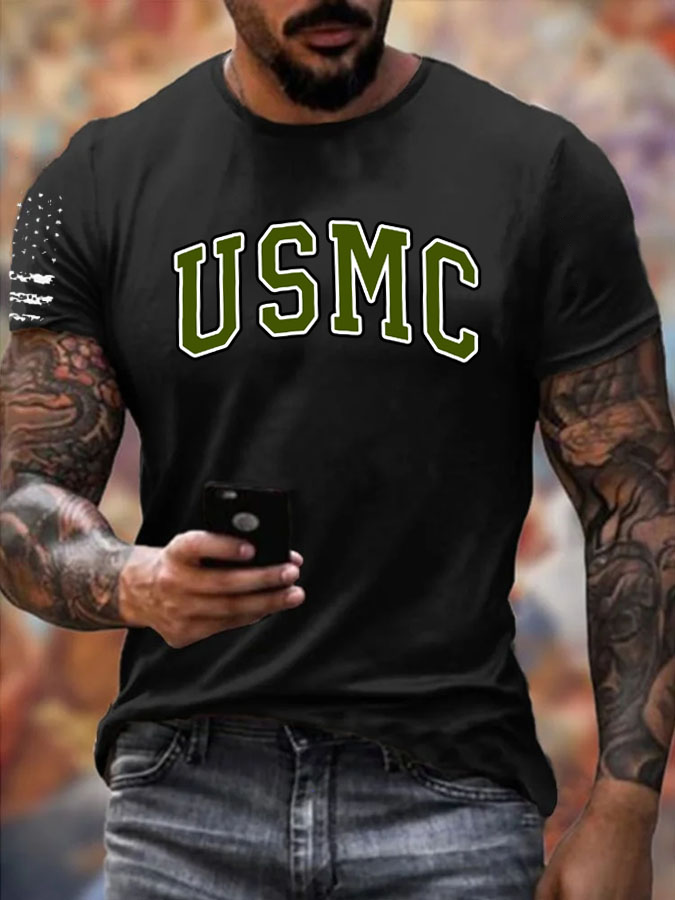 Men' s USMC Pattern Cotton T-Shirt