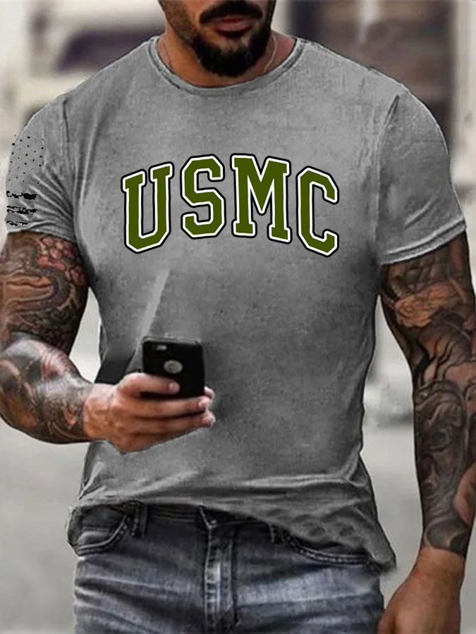 Men' s USMC Pattern Cotton T-Shirt