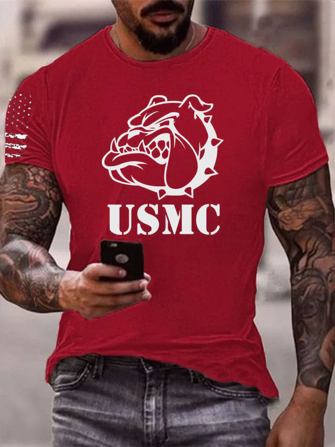 Men' s Usmc Funny Pattern Cotton T-Shirt
