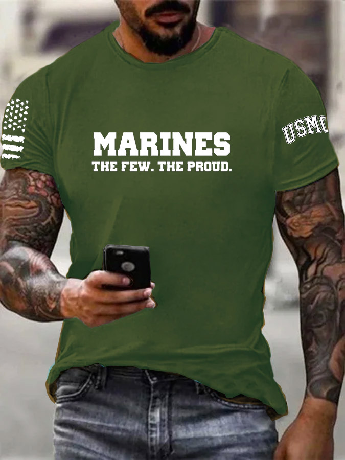 Men's Marines The Few The Proud Pattern Print Cotton T-Shirt