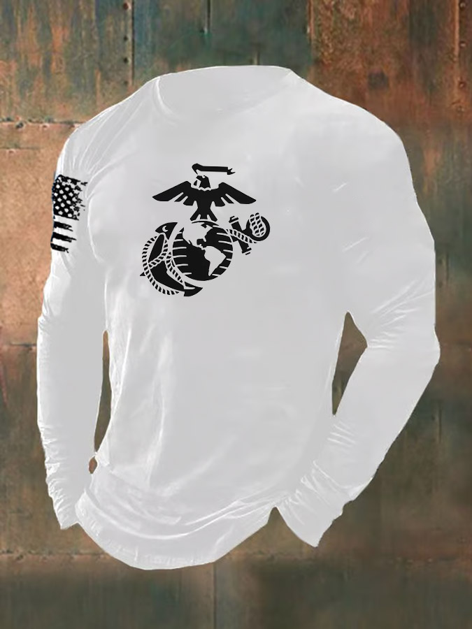 Men's Combat Veteran USMC Pattern Long Sleeve T-Shirt