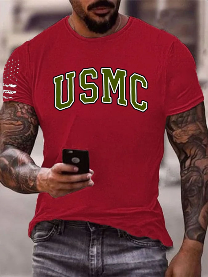 Men' s USMC Pattern Cotton T-Shirt