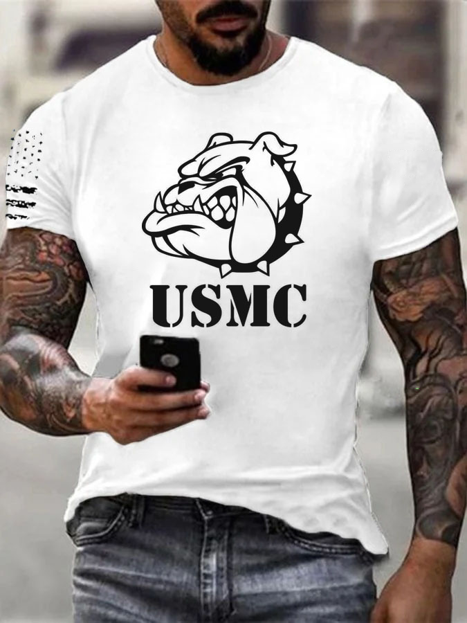 Men' s Usmc Funny Pattern Cotton T-Shirt