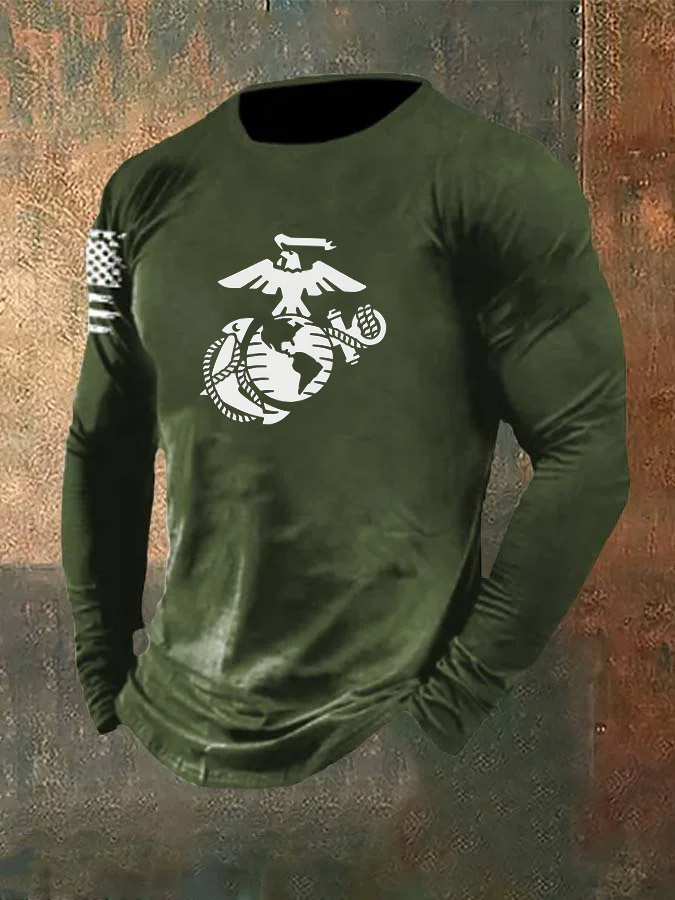 Men's Combat Veteran USMC Pattern Long Sleeve T-Shirt