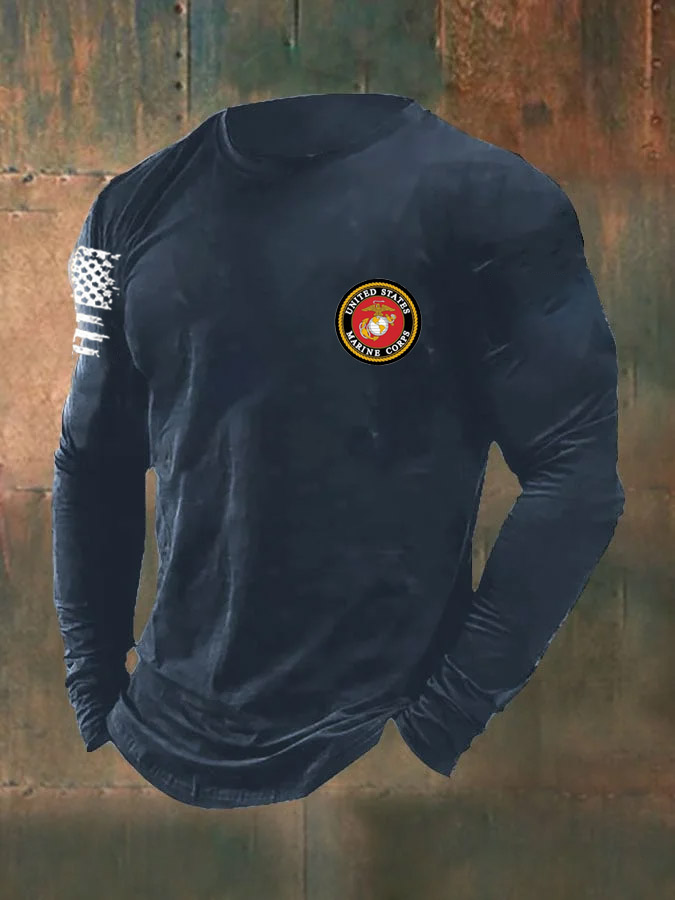 Men's Combat Veteran USMC Pattern Long Sleeve T-Shirt