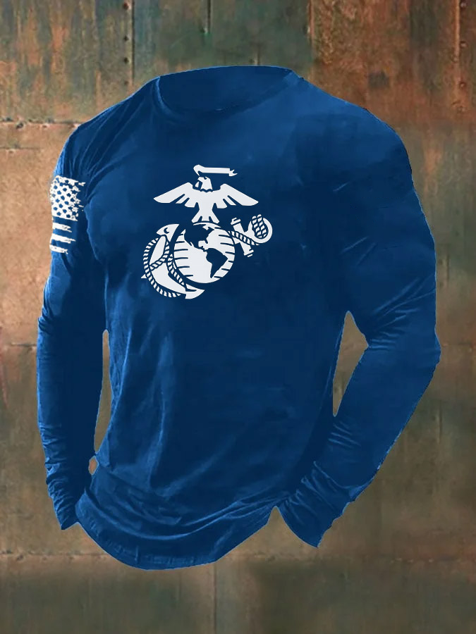 Men's Combat Veteran USMC Pattern Long Sleeve T-Shirt