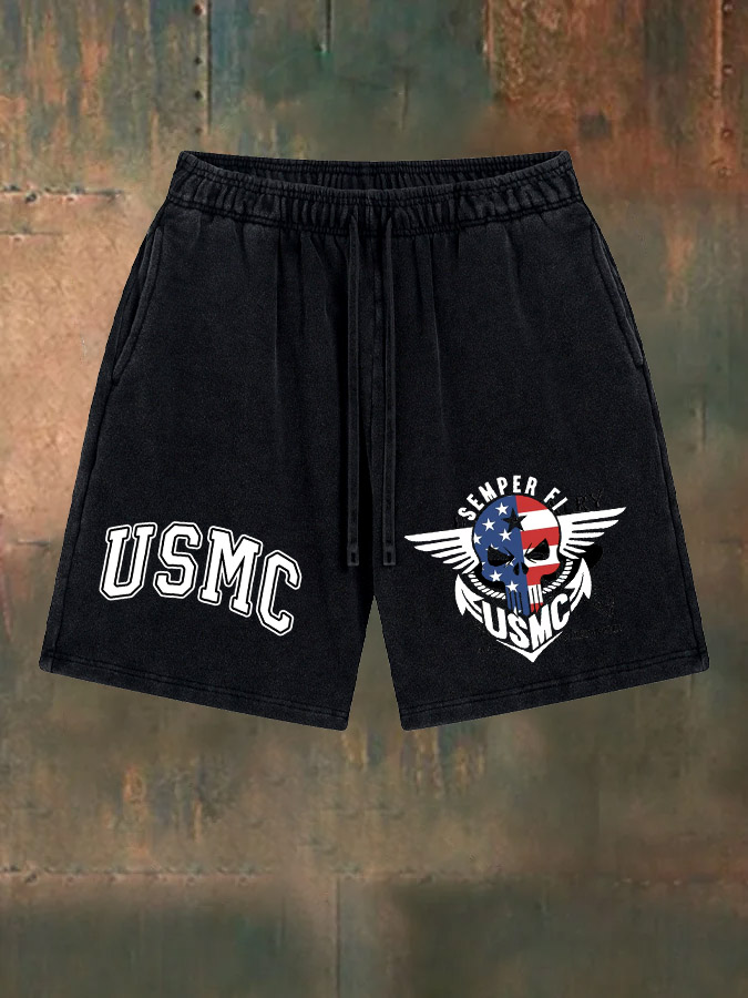 Usmc Skull Pants Pattern Shorts Pants