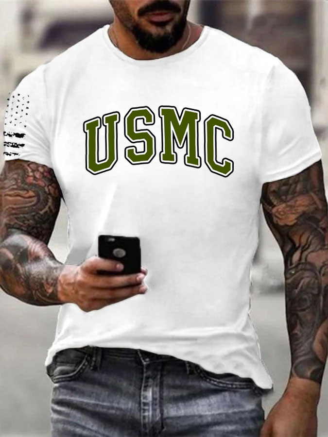 Men' s USMC Pattern Cotton T-Shirt