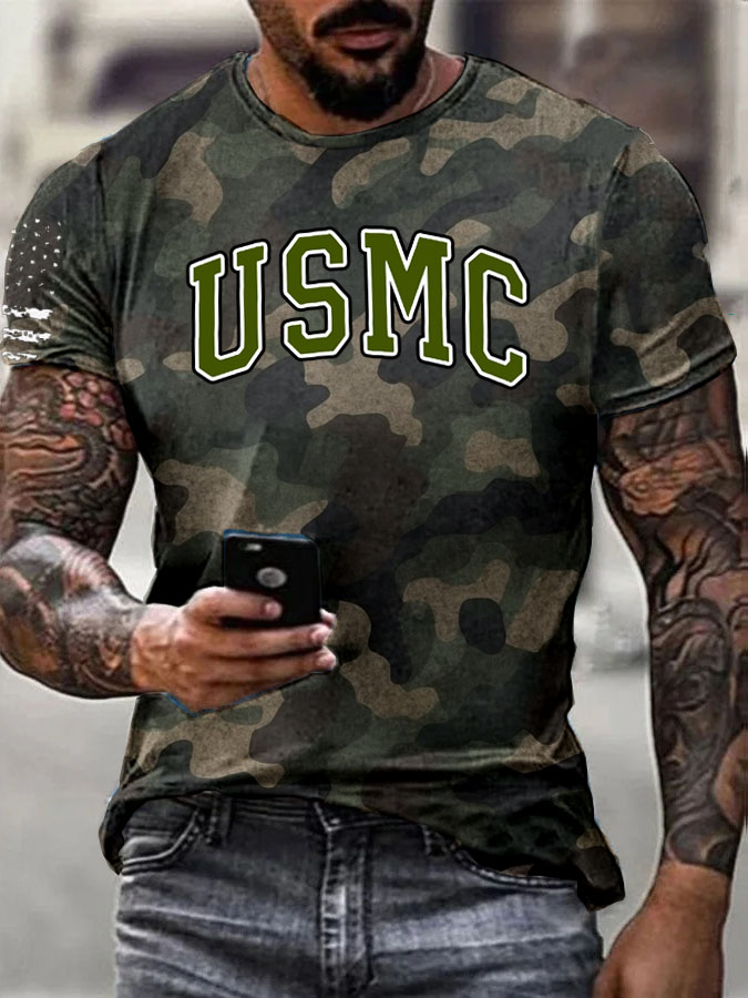 Men' s USMC Pattern Cotton T-Shirt