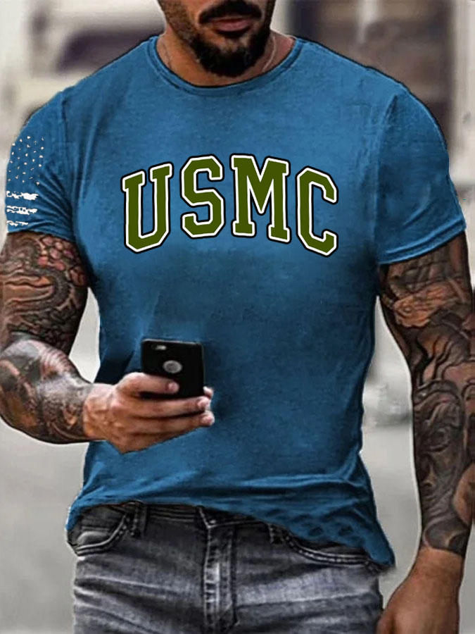 Men' s USMC Pattern Cotton T-Shirt