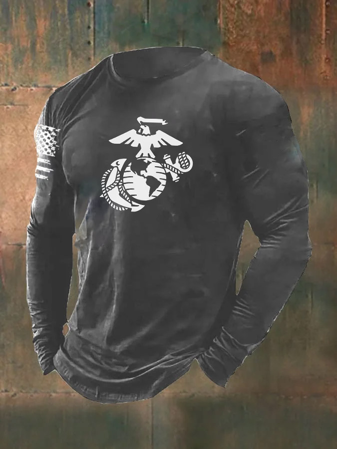 Men's Combat Veteran USMC Pattern Long Sleeve T-Shirt