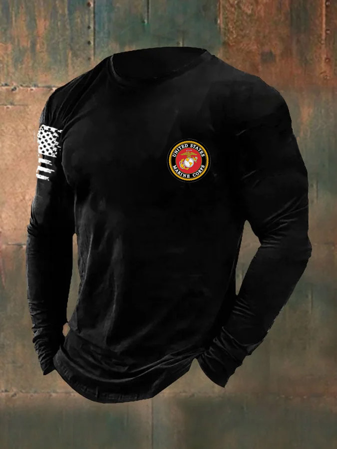 Men's Combat Veteran USMC Pattern Long Sleeve T-Shirt