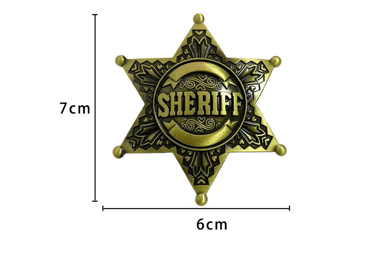 American Sheriff Brooch Hexagon Star Pin Semper Fi Creative Exquisite Badge