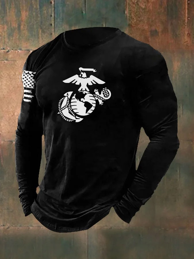 Men's Combat Veteran USMC Pattern Long Sleeve T-Shirt