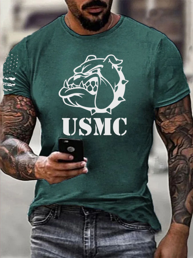Men' s Usmc Funny Pattern Cotton T-Shirt